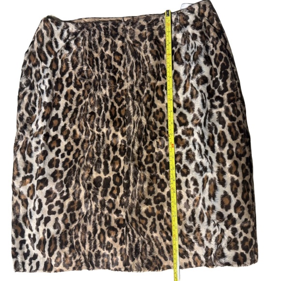 Leopard Faux Fur Pencil Skirt - Size 14 -  Vintage - Picture 8 of 11
